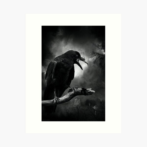 Aperçu de l'œuvre Corbeau au cimetière créée et vendue par MorningFive.