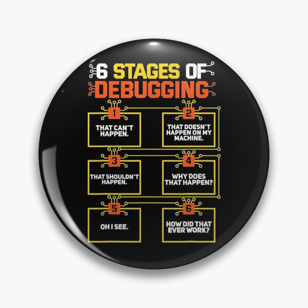 Item preview, Funny Tee 6 Stages Of Debugging Computer Programmer Geek Gift designed and sold by TNMankdesign.