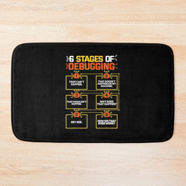 Item preview, Funny Tee 6 Stages Of Debugging Computer Programmer Geek Gift designed and sold by TNMankdesign.