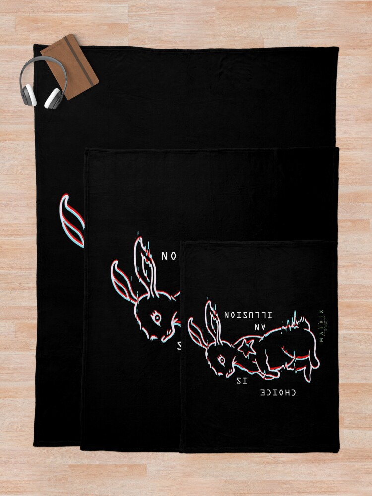 Thumbnail 5 of 6, Throw Blanket, Resurrections White Rabbit 3D designed and sold by Thingoc.