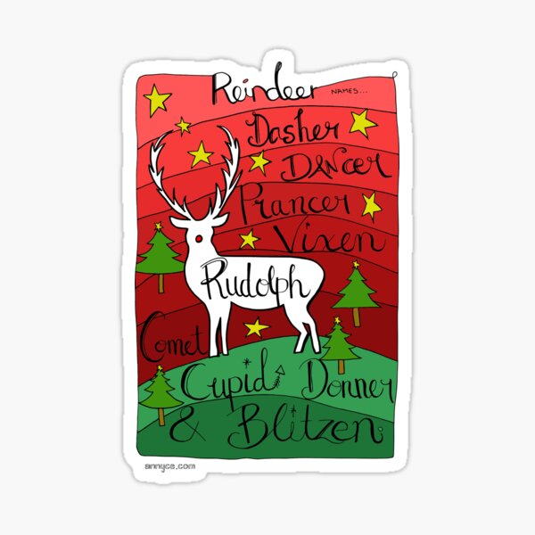 Reindeer Names Sticker