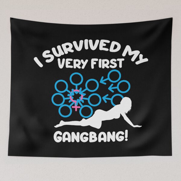 Item preview, I Survived My Very First Gangbang Swinger Lifestyle Design. For Darker Colors. designed and sold by swingersshop.