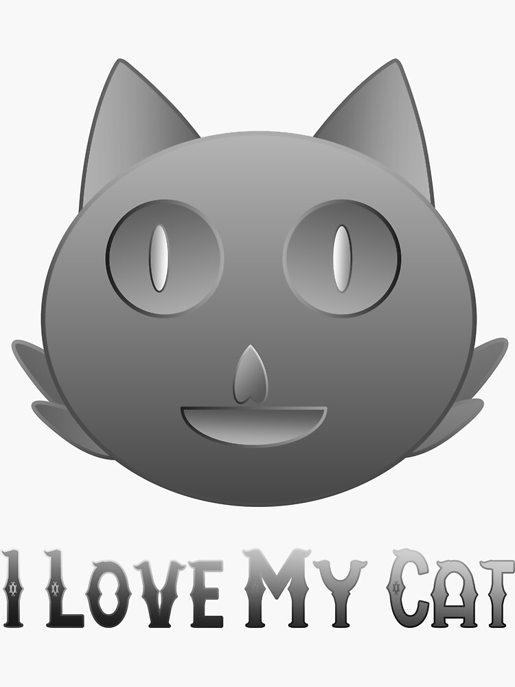 Thumbnail 3 of 3, Sticker, I Love My Cat designed and sold by VkScript.