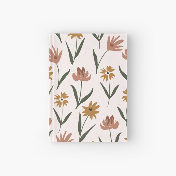 boho watercolor floral earth tones Hardcover Journal