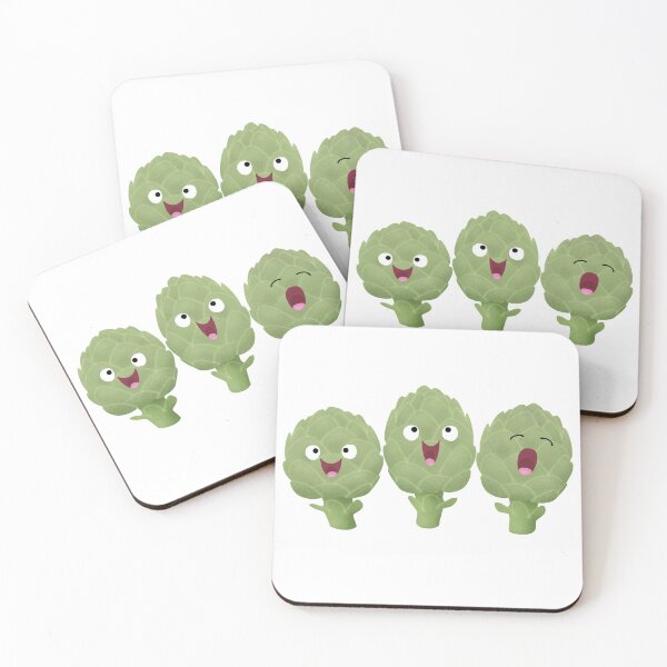 Item preview, Cute singing artichokes cartoon illustration designed and sold by FrogFactory.