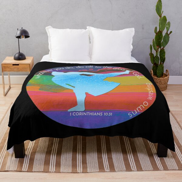 Artikelvorschau, Sumo Wrestling Bibel Vers Silhouette Retro Vintage Aquarell Hintergrund entworfen und verkauft von TheKingdomAttic.