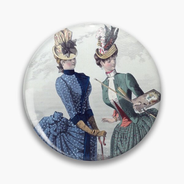 Item preview, Two Ladies Painting | Vintage Fashion Plate designed and sold by KnightandMoon.