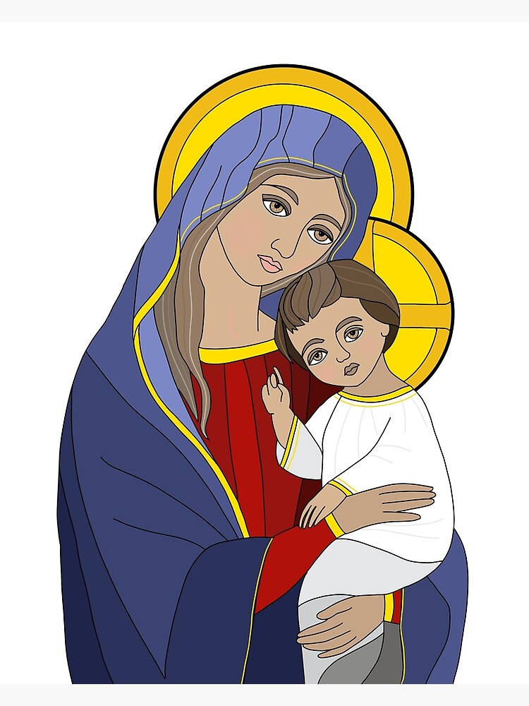 Thumbnail 2 of 2, Greeting Card, Madonna and Child designed and sold by AlisonHazelArt.
