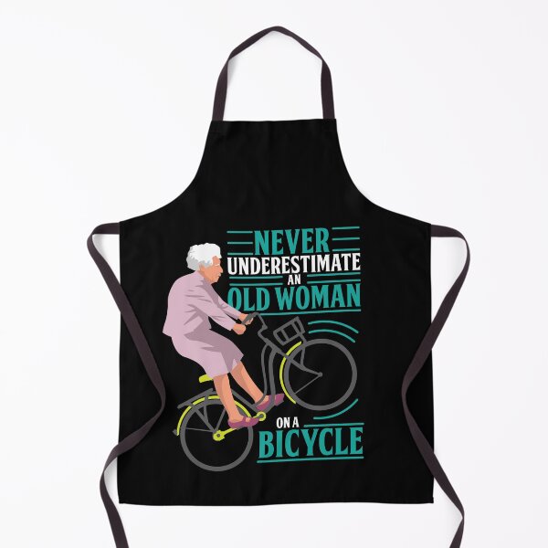 Item preview, Never Underestimate An Old Woman On a Bicycle designed and sold by Andantino.