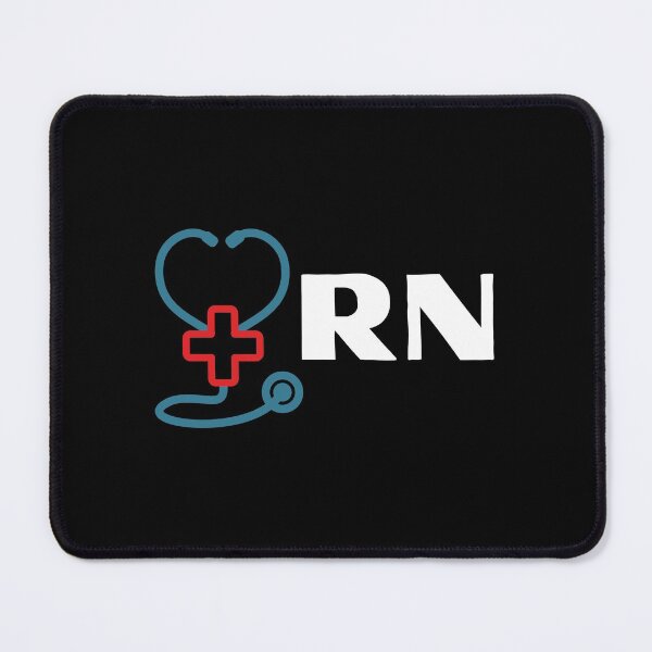 Item preview, RN Registered Nurse with stethoscope (white text)- RN Registered Nurse designed and sold by CaitU.