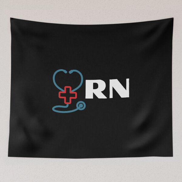 Item preview, RN Registered Nurse with stethoscope (white text)- RN Registered Nurse designed and sold by CaitU.