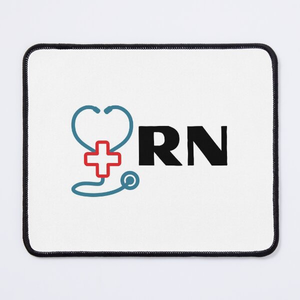 Item preview, RN Registered Nurse with stethoscope (black text)- RN Registered Nurse designed and sold by CaitU.