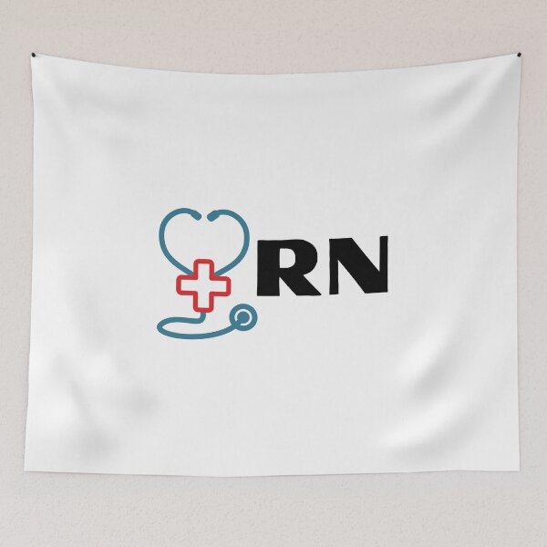Item preview, RN Registered Nurse with stethoscope (black text)- RN Registered Nurse designed and sold by CaitU.