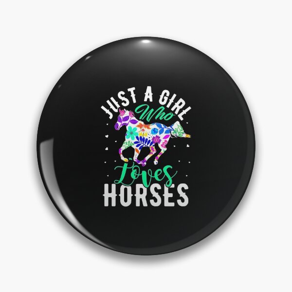Item preview, Just A Girl Who Loves Horses Colourful Flowers  designed and sold by FastTrackPhotog.