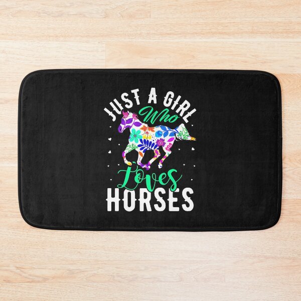 Item preview, Just A Girl Who Loves Horses Colourful Flowers  designed and sold by FastTrackPhotog.
