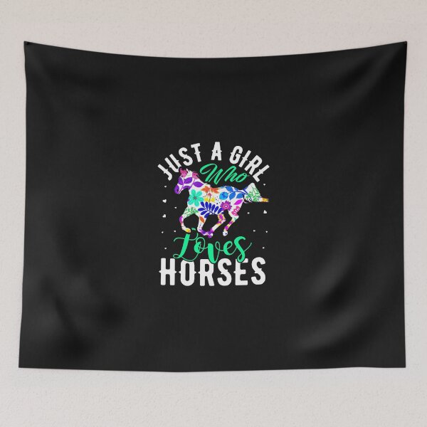 Item preview, Just A Girl Who Loves Horses Colourful Flowers  designed and sold by FastTrackPhotog.