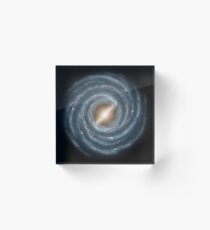 A view of our own Milky Way Galaxy and its central bar as it might appear if viewed from above. Acrylic Block