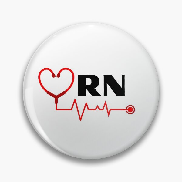 Item preview, RN Registered Nurse with stethoscope heartbeat (black text)- RN Registered Nurse designed and sold by CaitU.