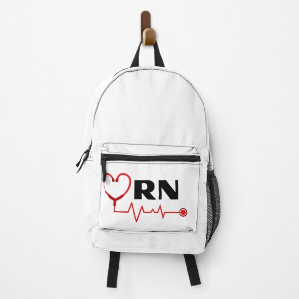 Item preview, RN Registered Nurse with stethoscope heartbeat (black text)- RN Registered Nurse designed and sold by CaitU.