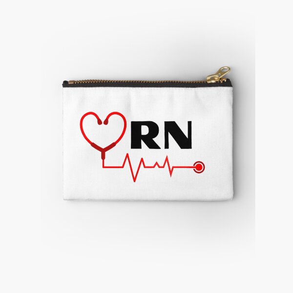 Item preview, RN Registered Nurse with stethoscope heartbeat (black text)- RN Registered Nurse designed and sold by CaitU.