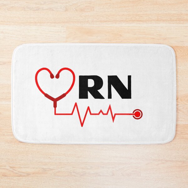 Item preview, RN Registered Nurse with stethoscope heartbeat (black text)- RN Registered Nurse designed and sold by CaitU.