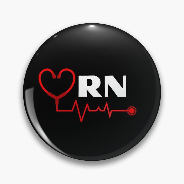 Item preview, RN Registered Nurse with stethoscope heartbeat (white text)- RN Registered Nurse designed and sold by CaitU.