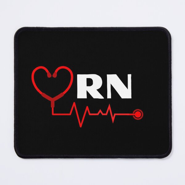 Item preview, RN Registered Nurse with stethoscope heartbeat (white text)- RN Registered Nurse designed and sold by CaitU.