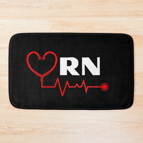 Item preview, RN Registered Nurse with stethoscope heartbeat (white text)- RN Registered Nurse designed and sold by CaitU.
