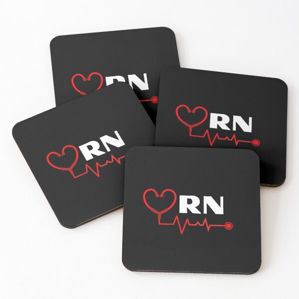 Item preview, RN Registered Nurse with stethoscope heartbeat (white text)- RN Registered Nurse designed and sold by CaitU.