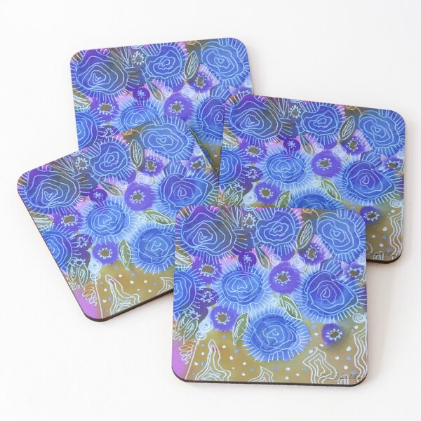 Item preview, Blue Whimsical Floral designed and sold by batikandesigns.