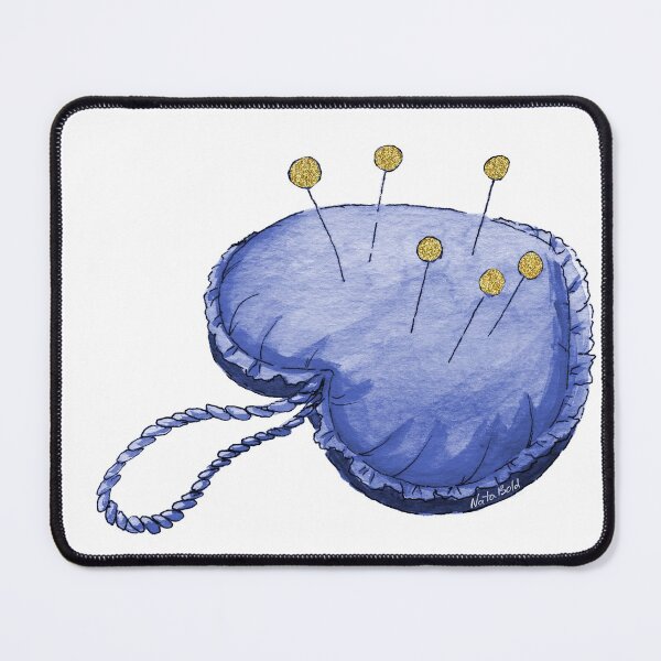 Item preview, Navy and Gold Watercolor Heart Pincushion designed and sold by NataBold.