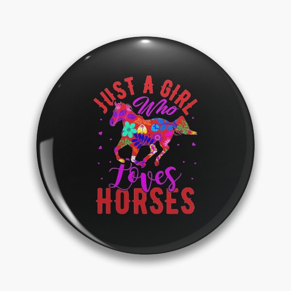 Item preview, Just A Girl Who Loves Horses Colourful Flowers  designed and sold by FastTrackPhotog.