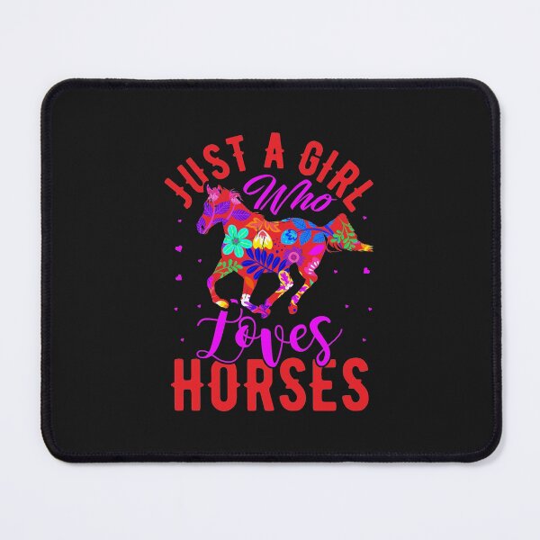 Item preview, Just A Girl Who Loves Horses Colourful Flowers designed and sold by FastTrackPhotog.