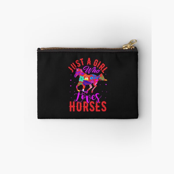 Item preview, Just A Girl Who Loves Horses Colourful Flowers  designed and sold by FastTrackPhotog.