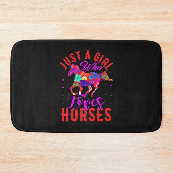 Item preview, Just A Girl Who Loves Horses Colourful Flowers  designed and sold by FastTrackPhotog.