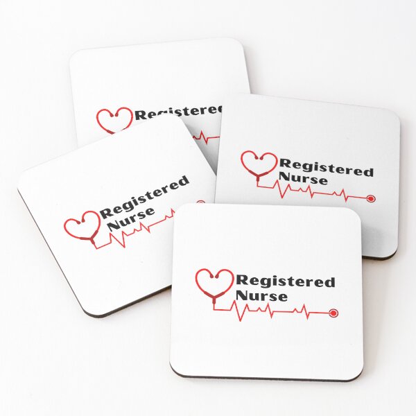 Item preview, Registered Nurse with stethoscope heartbeat (white text)- RN Registered Nurse designed and sold by CaitU.