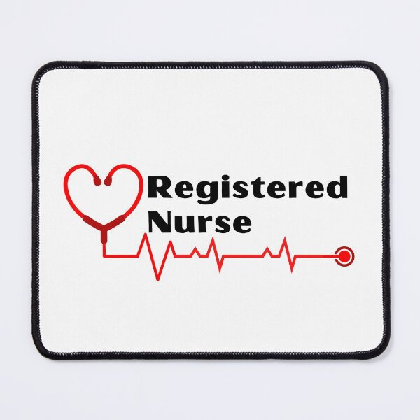 Item preview, Registered Nurse with stethoscope heartbeat (white text)- RN Registered Nurse designed and sold by CaitU.