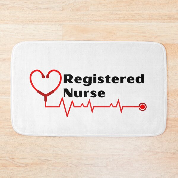 Item preview, Registered Nurse with stethoscope heartbeat (white text)- RN Registered Nurse designed and sold by CaitU.