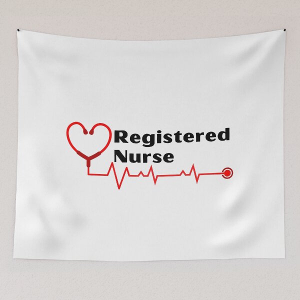 Item preview, Registered Nurse with stethoscope heartbeat (white text)- RN Registered Nurse designed and sold by CaitU.