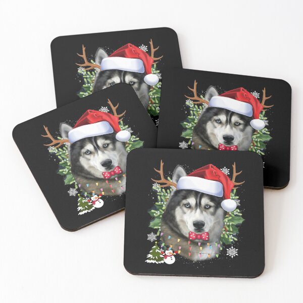 Item preview, Furious Face Husky Rein Deer Christmas Santa Hat designed and sold by Barnissim.