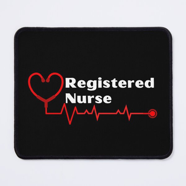 Item preview, Registered Nurse with stethoscope heartbeat (white text)- RN Registered Nurse designed and sold by CaitU.