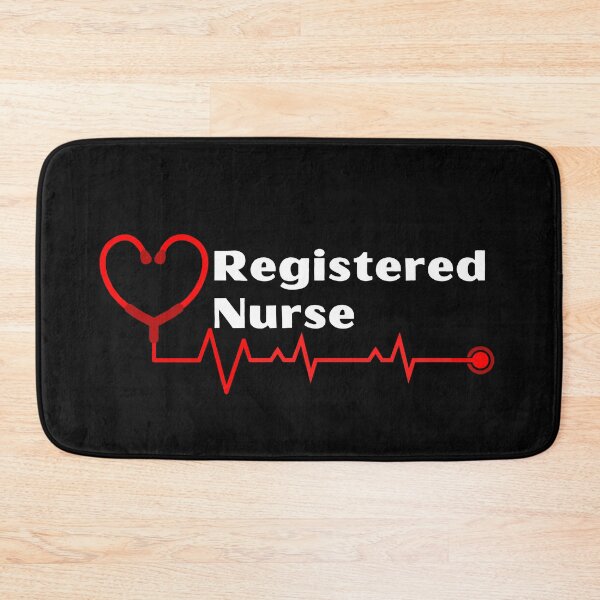 Item preview, Registered Nurse with stethoscope heartbeat (white text)- RN Registered Nurse designed and sold by CaitU.