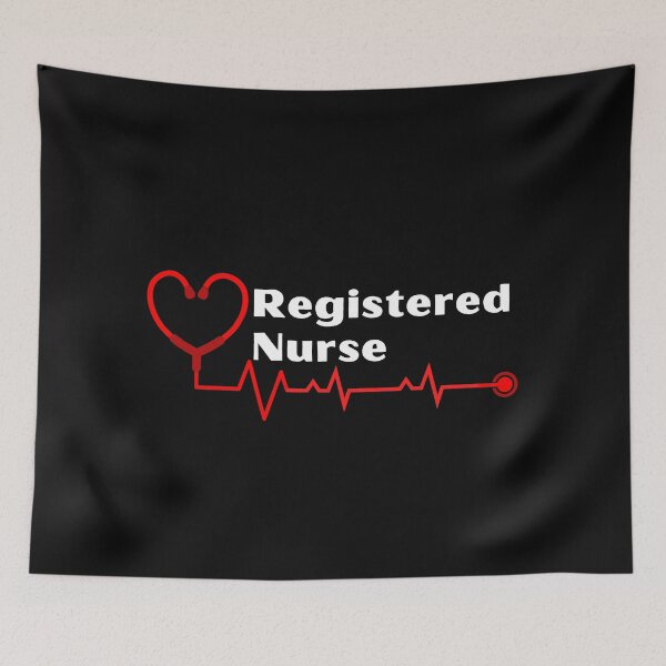 Item preview, Registered Nurse with stethoscope heartbeat (white text)- RN Registered Nurse designed and sold by CaitU.