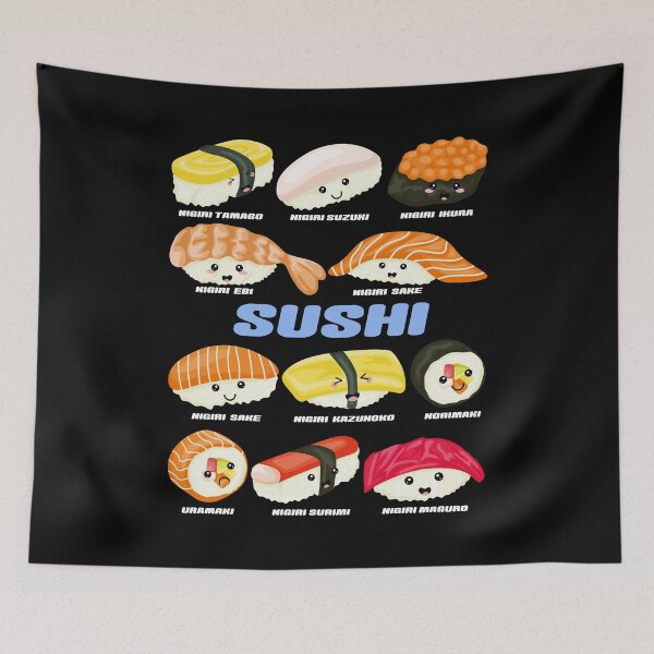 Item preview, Cute Kawaii Sushi Manga Sushi  designed and sold by TheAplus.