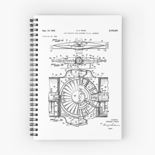 Item preview, US Airforce (Flying Saucer) VTOL Aircraft Vintage Patent 1963 designed and sold by LadyMay Vintage.