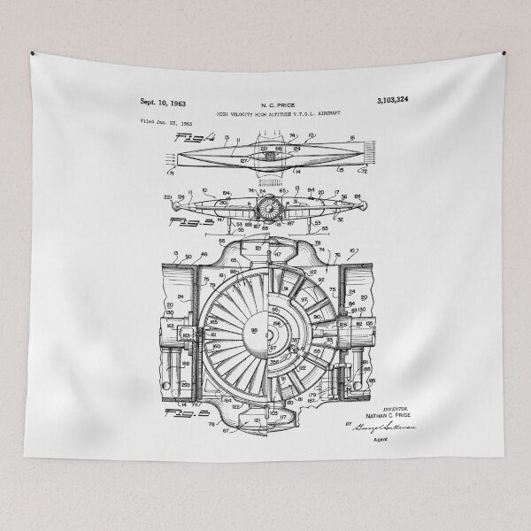 Item preview, US Airforce (Flying Saucer) VTOL Aircraft Vintage Patent 1963 designed and sold by LadyMay Vintage.