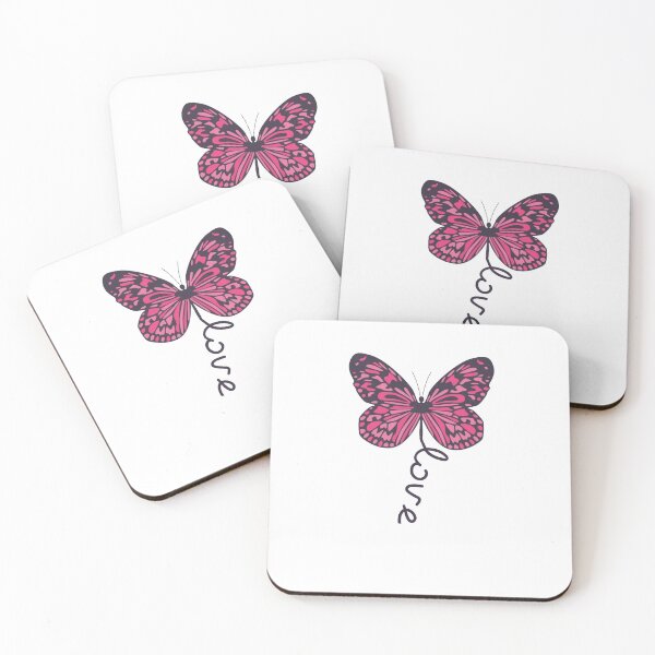 Item preview, Pink butterfly with love written on it shirt designed and sold by Ayoublab.