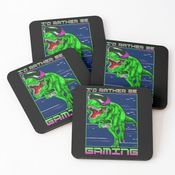 Item preview, I'd rather be gaming Dinosaur  designed and sold by Click-Like.