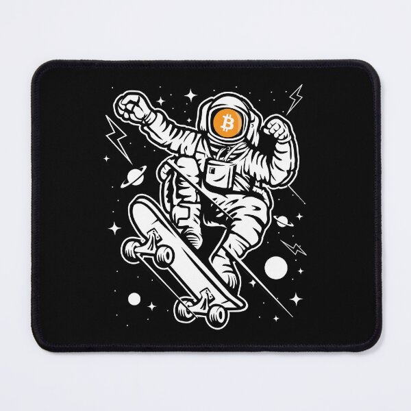 Item preview, Astronaut Skate Bitcoin BTC Coin To The Moon Crypto Token Cryptocurrency Blockchain Wallet designed and sold by AriellaGross.