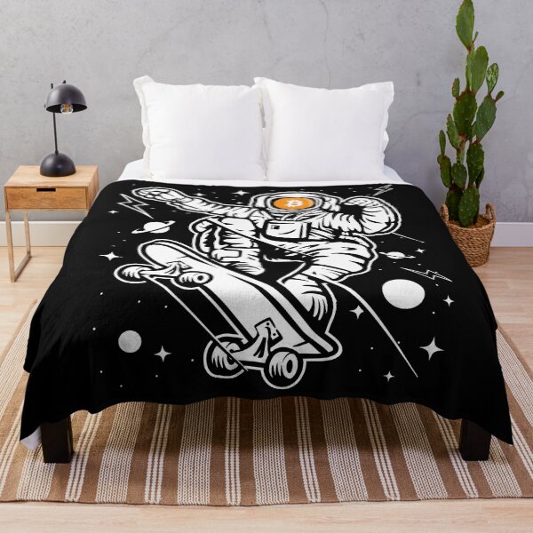 Item preview, Astronaut Skate Bitcoin BTC Coin To The Moon Crypto Token Cryptocurrency Blockchain Wallet designed and sold by AriellaGross.